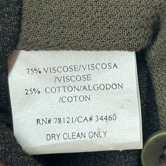 Eileen Fisher Olive Green Button-Down Blazer Jacket - Oversized - Size Small - Picture 4 of 6